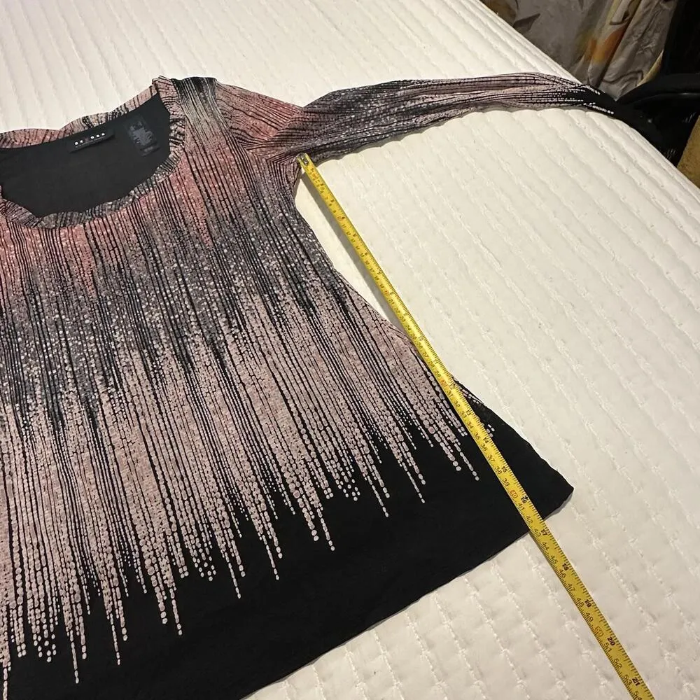 Axcess Y2K Long Sleeve Shirt Top Pink Black Sz S Small NWT - Image 4