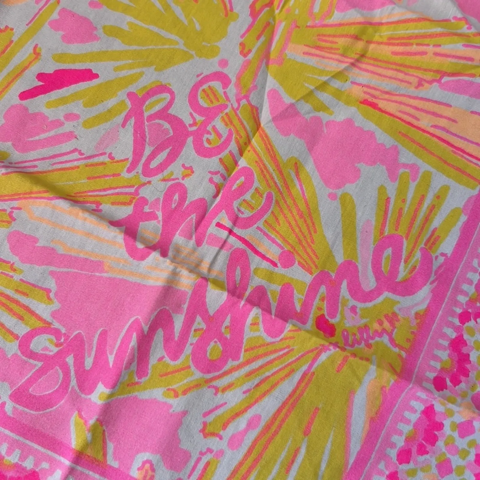 Lilly Pulitzer scarf be the sunshine pink cotton New NWOT - Image 2
