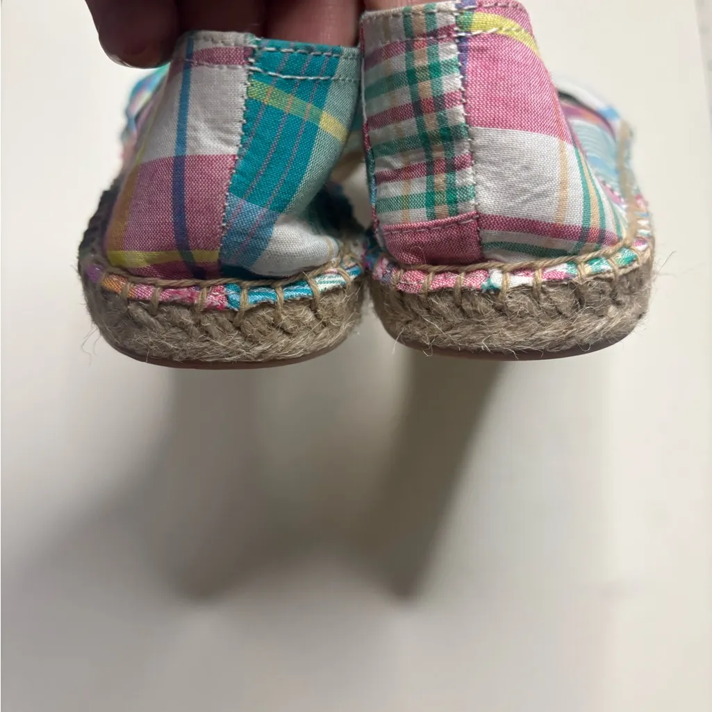 Talbots Izzy Knot Patchwork Espadrilles Size 7 Madras Plaid Slip On Shoes - Image 4