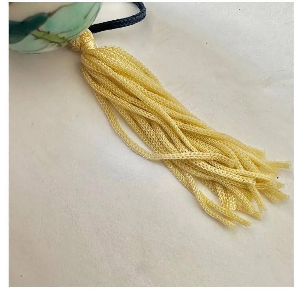 Chinese hand painted ball with tassel necklace on cord - Image 7