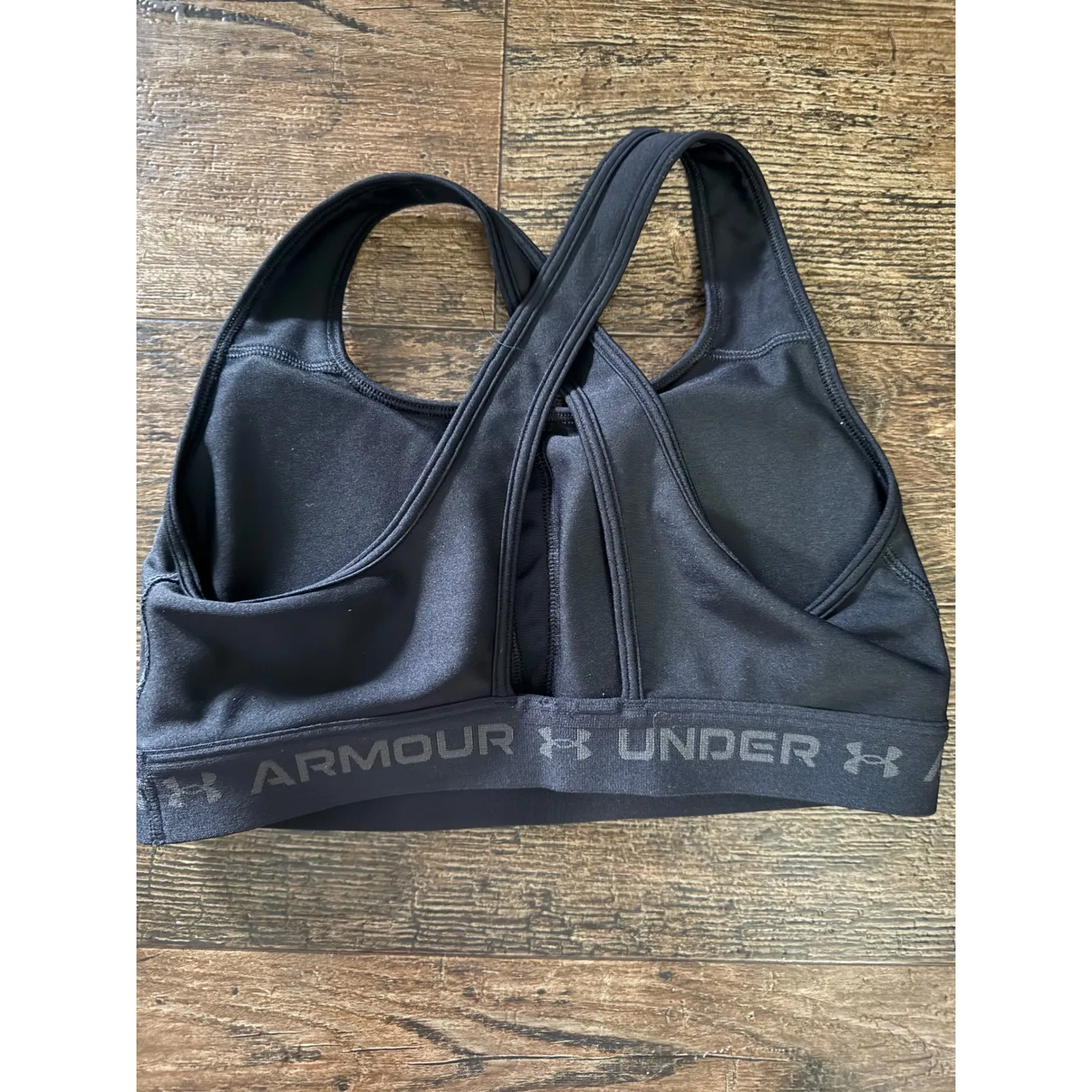 Under Armour Black Compression Sports Bra Crossback Medium - Image 4