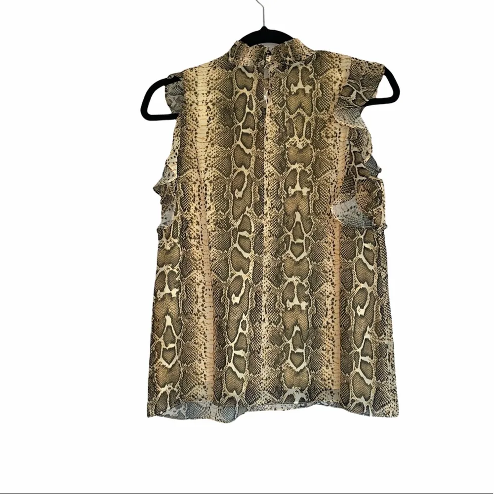 NWT Sam Edelman Printed Smocked Neck Tank Top Snake Print XS - Image 8