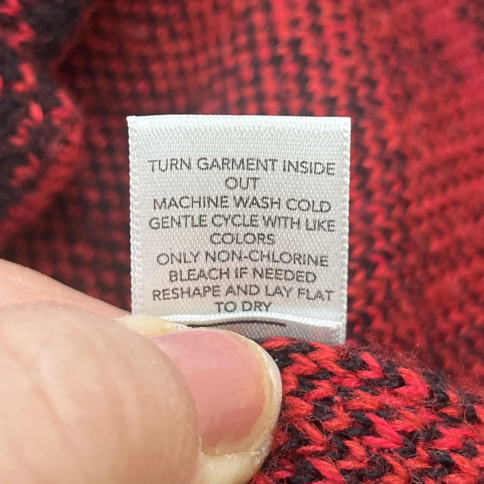 CHRISTOPHER & BANKS Knit Sweater Blazer Red Black Plaid Sz Medium Career Mature - Image 7