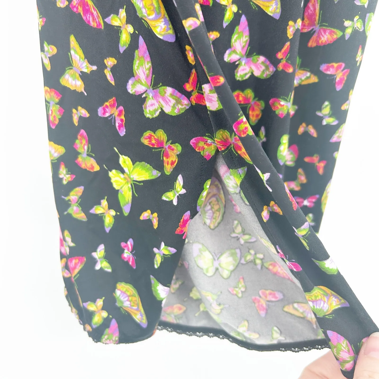 Betsey Johnson‎ Intimates Womens Y2K Coquette Butterfly Sheer Lace Slip Dress S - Image 7