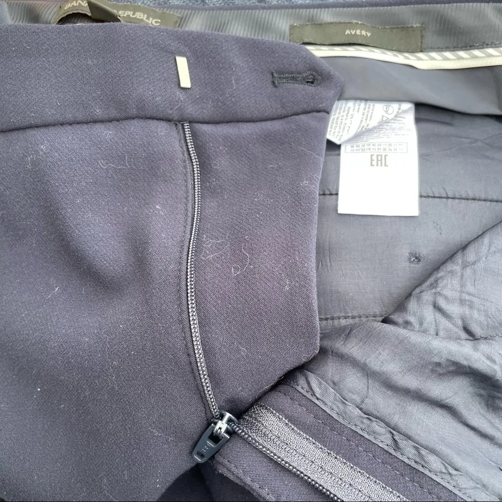 Banana Republic Womens Pants Slacks Navy Blue Avery Scallop Hem Ankle Size 14 - Image 9