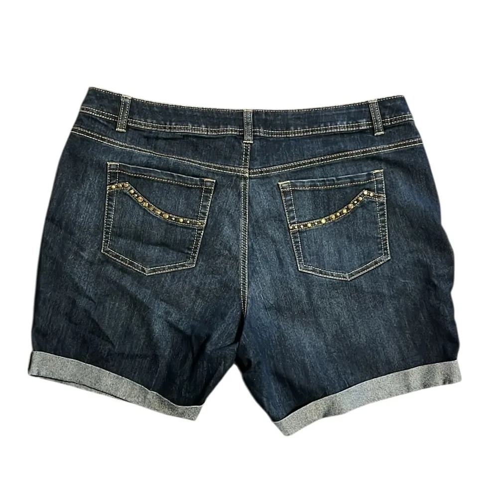 Sonoma Blue Jean Shorts with Cuffed Hem & studs - Image 4