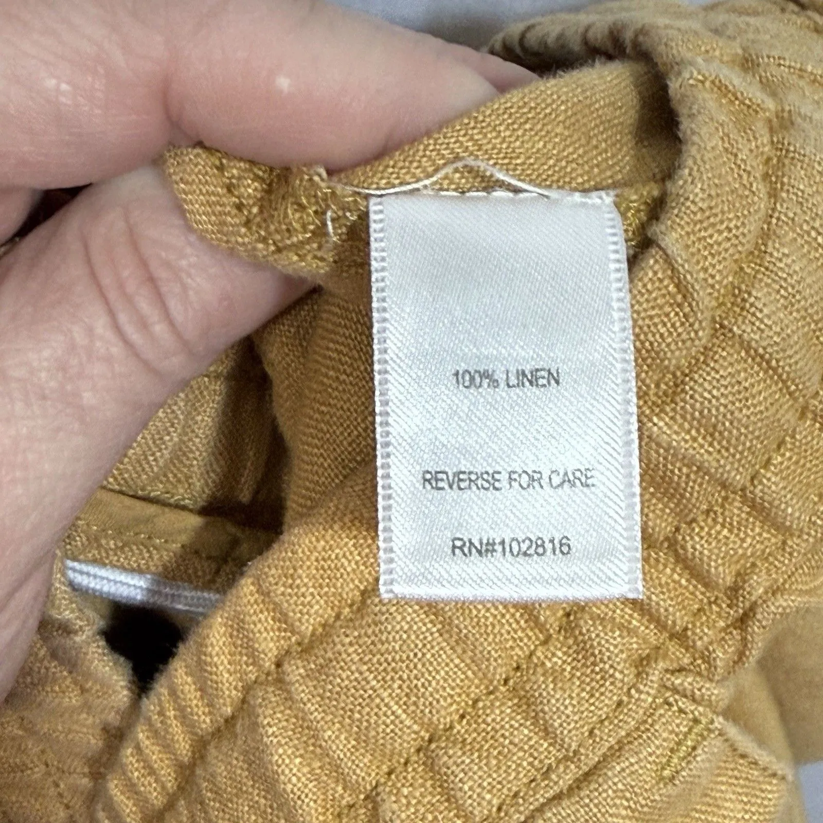 Garnet Hill 100% Linen Mustard Yellow Coastal Pull On 4" Inseam Shorts Womens 18 - Image 6