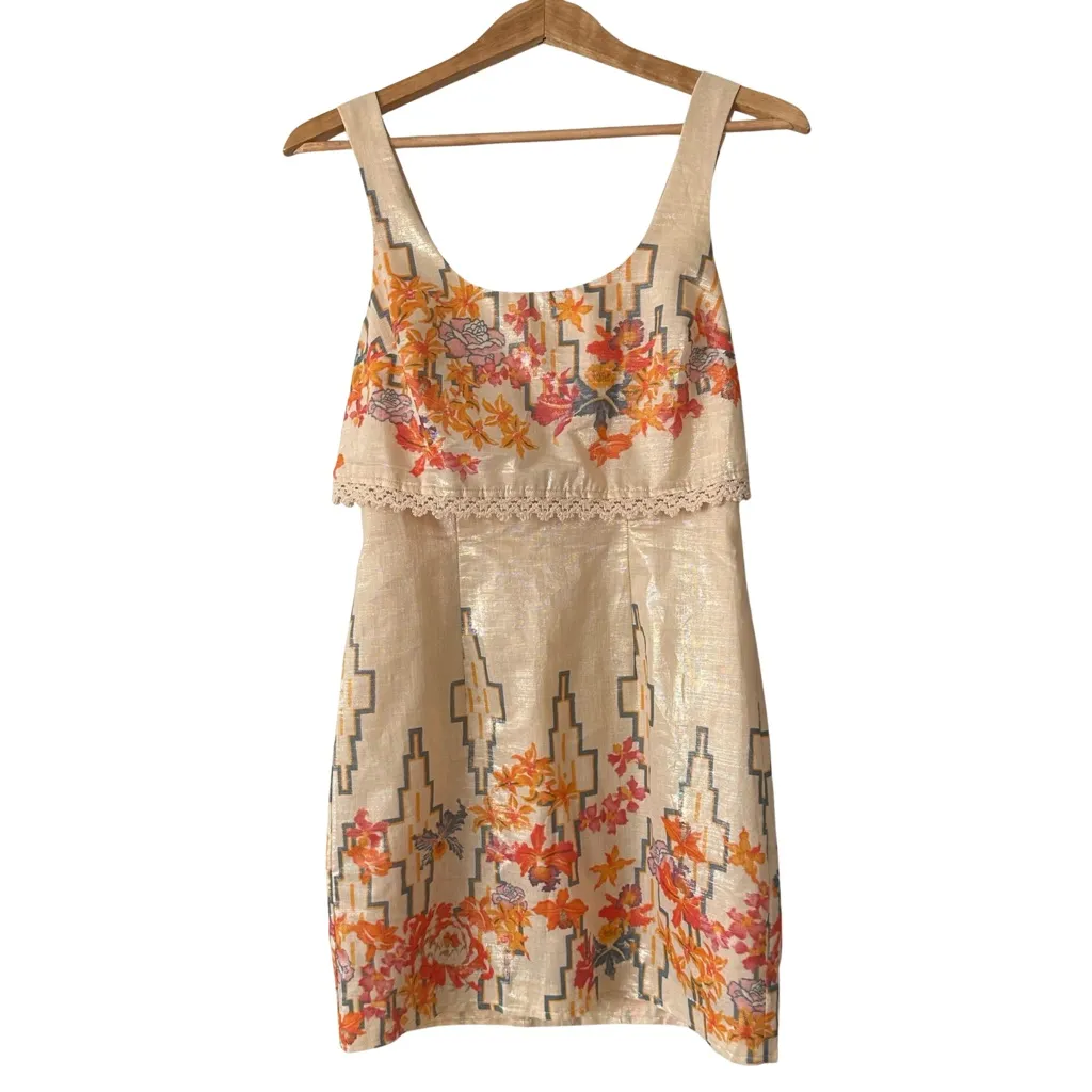 Free People The Big Bang Metallic Sheen Tea Combo Mini Dress - Mint Condition - Image 3