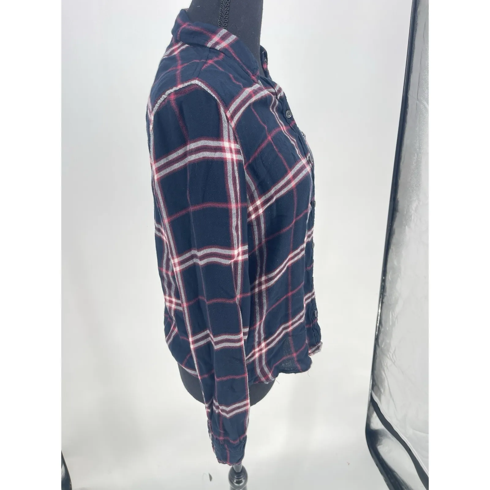 Abercrombie & Fitch Women's Buffalo Plaid Flannel Boyfriend S Shirt Soft Bin11 - Image 6