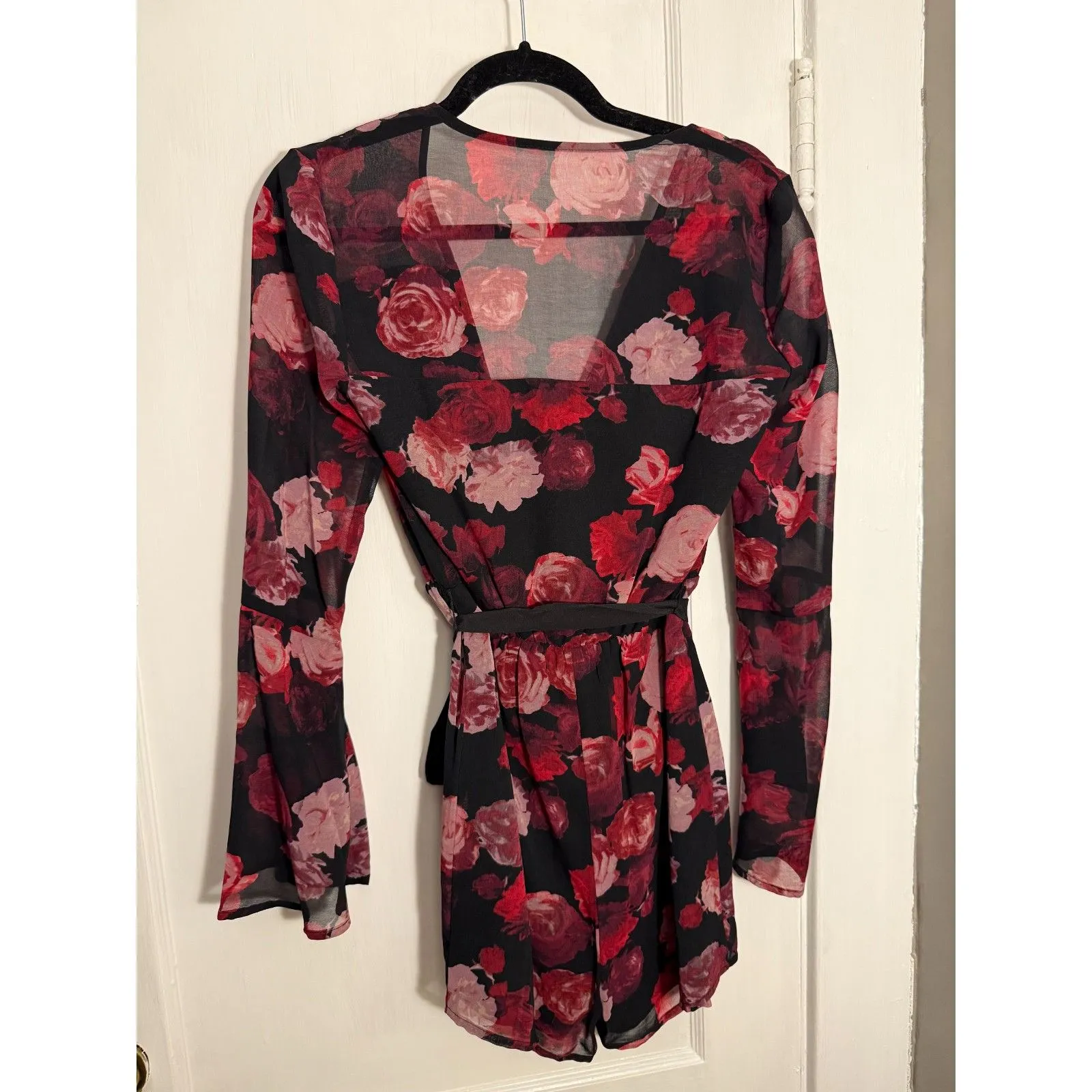 BCBGeneration Floral Tie Waist Romper - Image 4