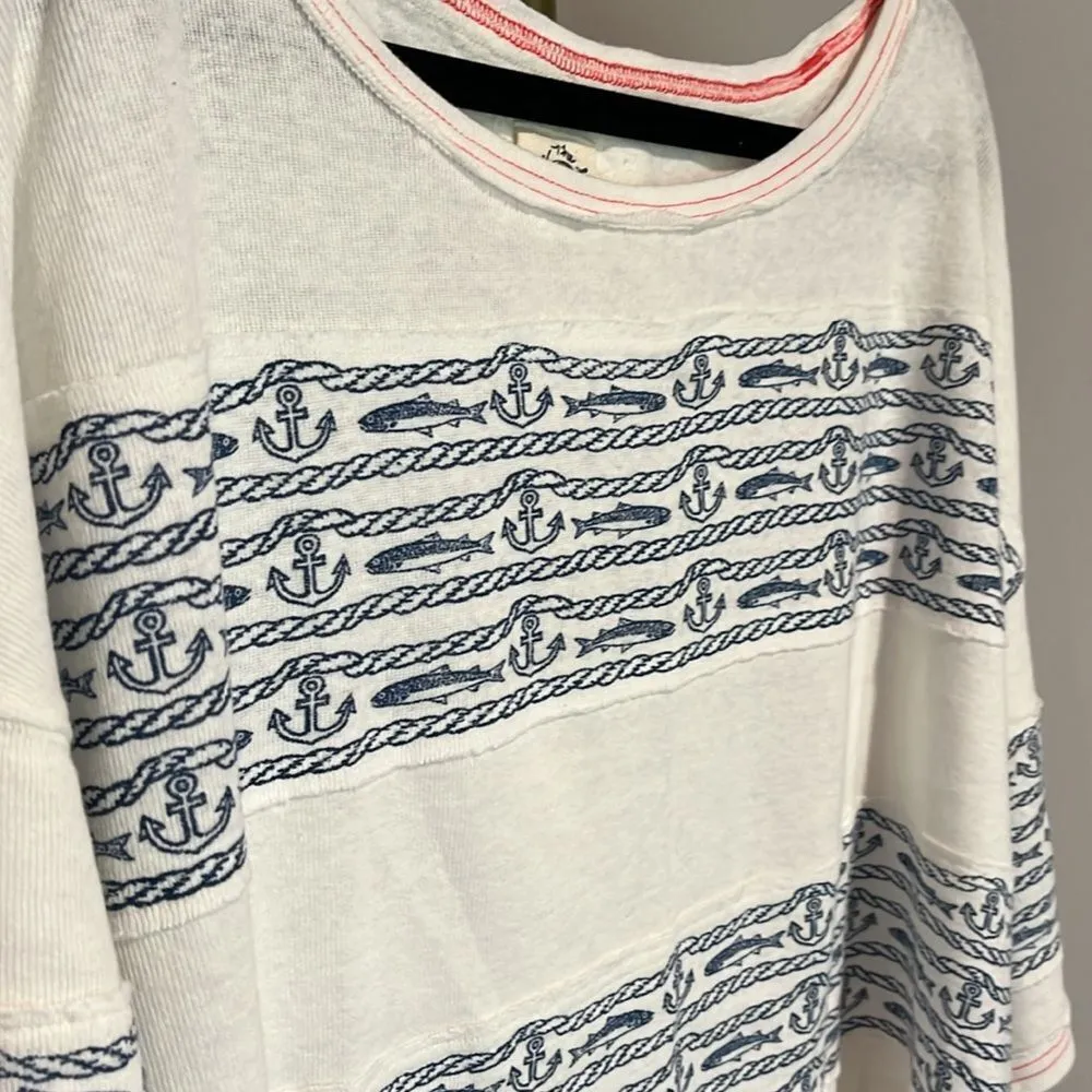 Free People NWT We the Free Care FP High Seas Tee in Ivory Combo XS - Image 7