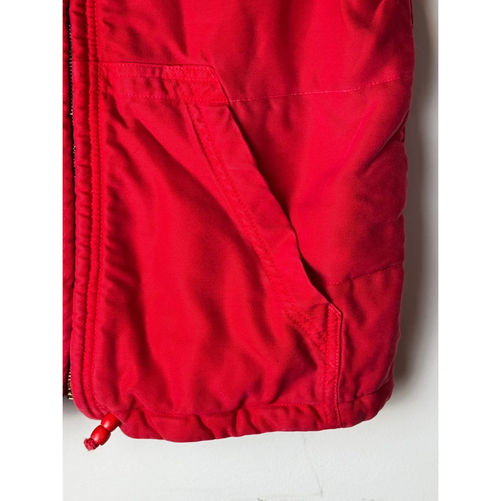 Democracy Vest Women Medium Petite Red Quilted‎ Full Zip Outdoor Vintage Preppy - Image 8