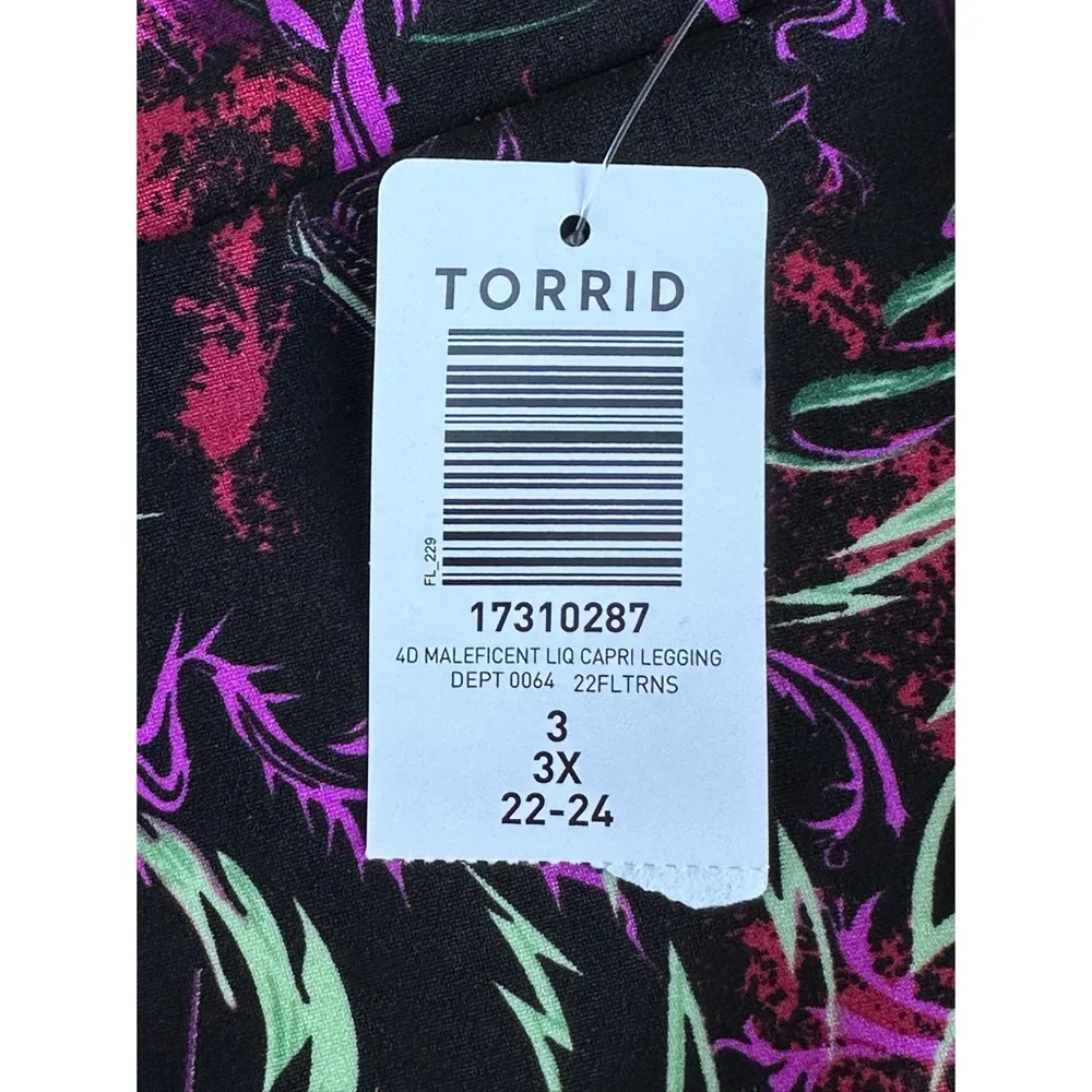 Disney Villains Maleficent Liquid Capri Leggings Plus Size NWT 3X 22 24 - Image 7