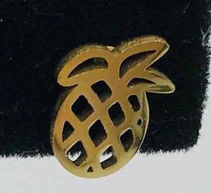 Pineapple Gold Earrings Pierced - Image 9