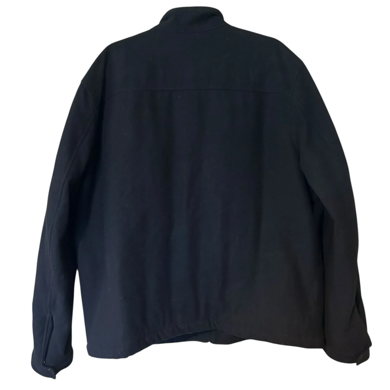 Old Navy Pea Coat XXL Black Short Quilted Lining Wool Blend Pockets Full Zip - Image 5