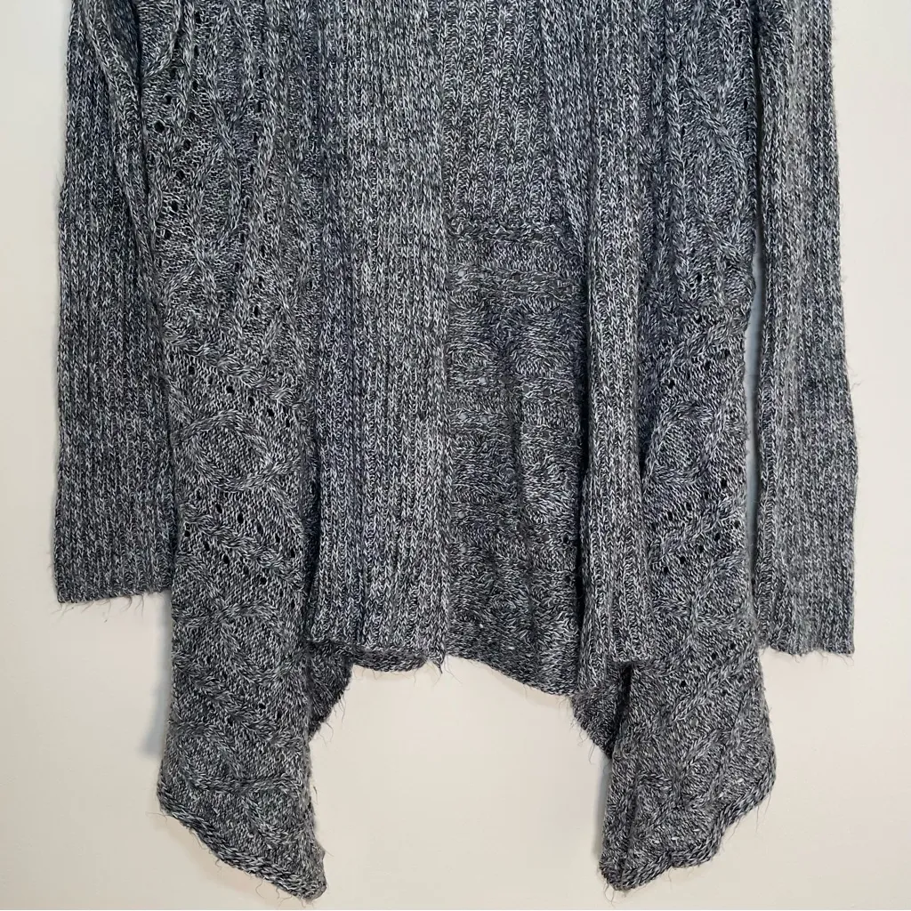 Covington | Petite Marled Gray Waterfall Front Cardigan | LP - Image 6