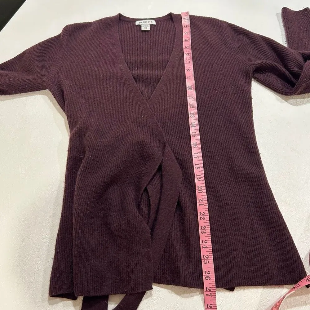 Athleta Women’s XXS Plum Wrap Sweater Long Sleeve Belted Cardigan - Image 7