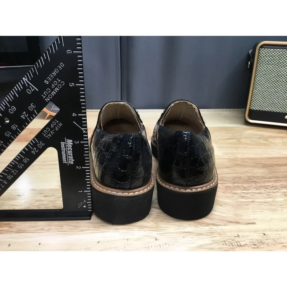 Naturalizer Edie Loafer Women's 6.5M Black Croco Textured Slip-On Comfort Shoes - Image 4