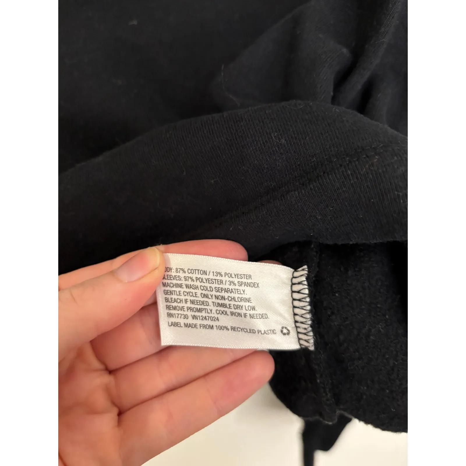 Hunter for Target Sweatshirt Womens Large Black Cropped Mesh Sleeve Pullover - Image 4