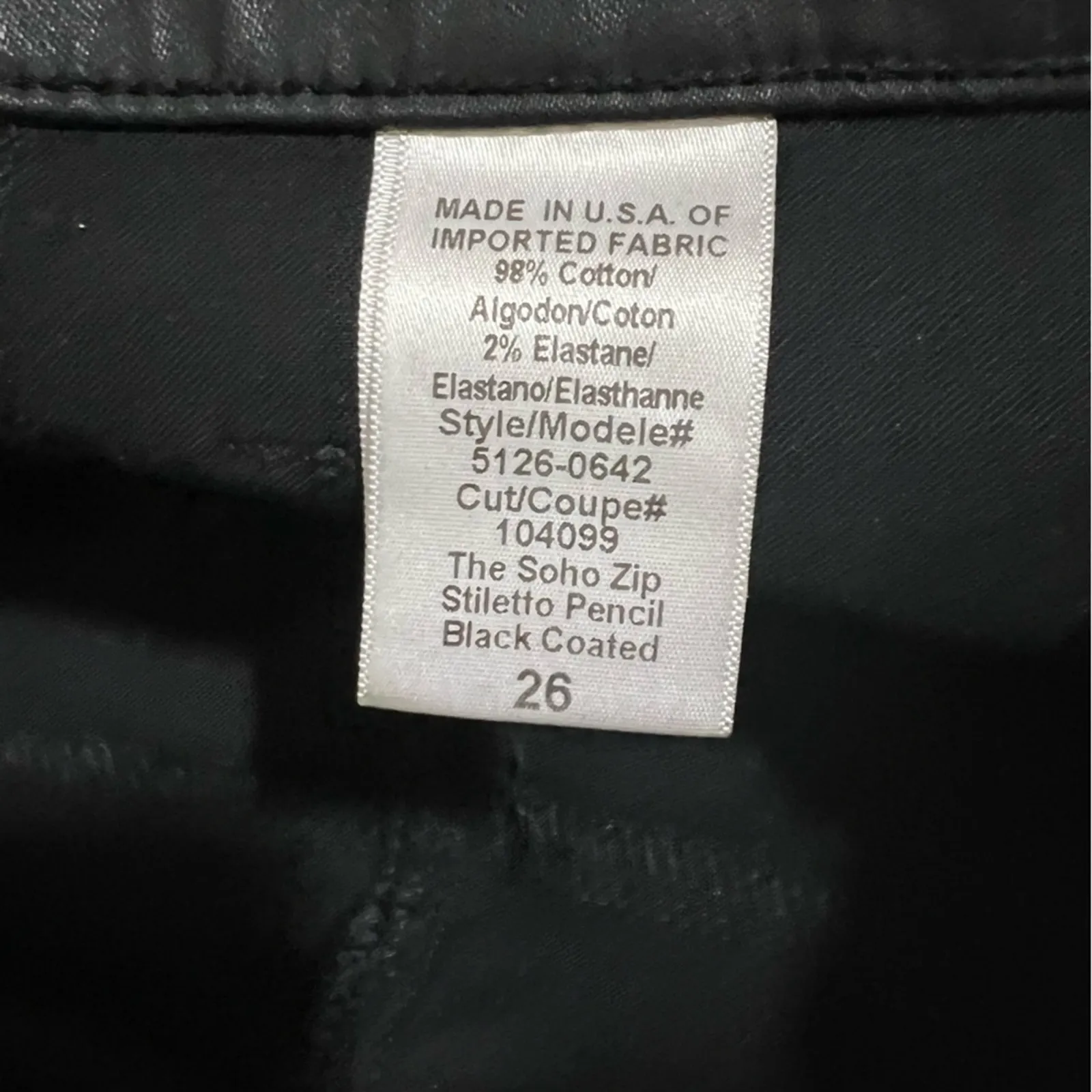 Current/Elliott Faux Leather Pencil Skirt Womens 26 Black High Rise Biker Gothic - Image 8