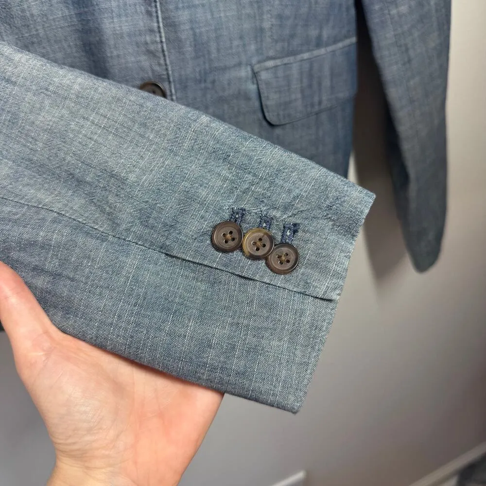 J. Crew School Boy Blazer Women Size 6 Blue 100% Cotton Pocket Old Money #41689 - Image 5