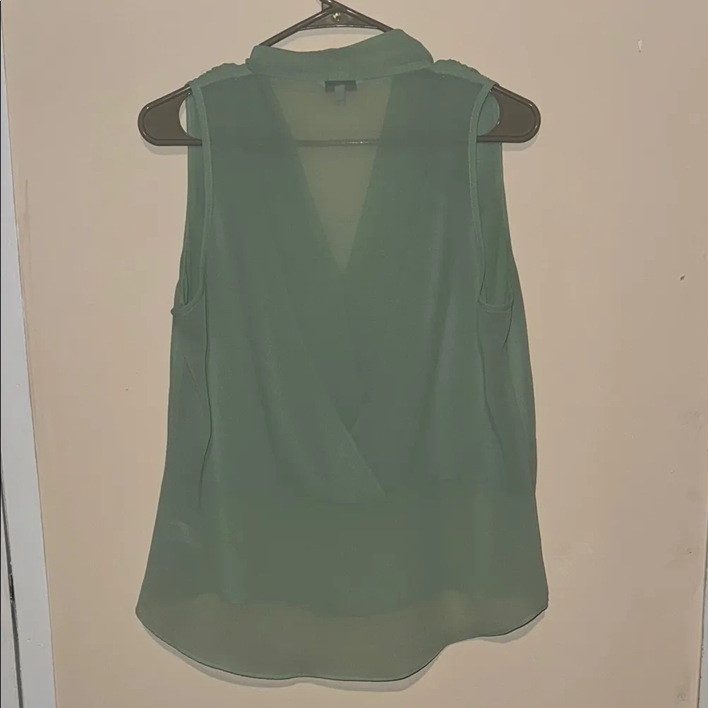 Naked Zebra Green Wrap Sleeveless Blouse - Image 4