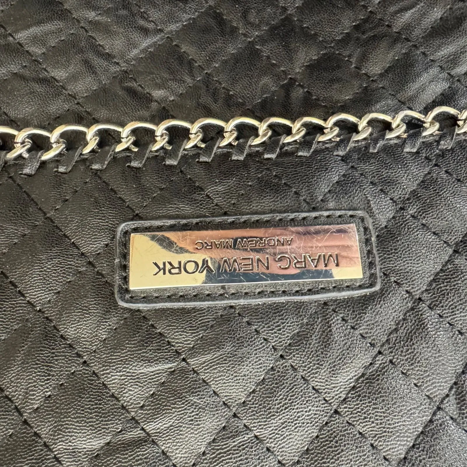 Y2K Marc New York Andrew Marc Black Quilted Chain Crossbody Shoulder‎ Bag - Image 2