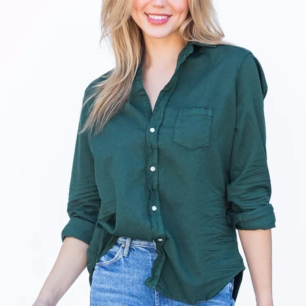Frank & Eileen Eileen Relaxed Button-Up Featherweight‎ Forest Green XS - Image 3