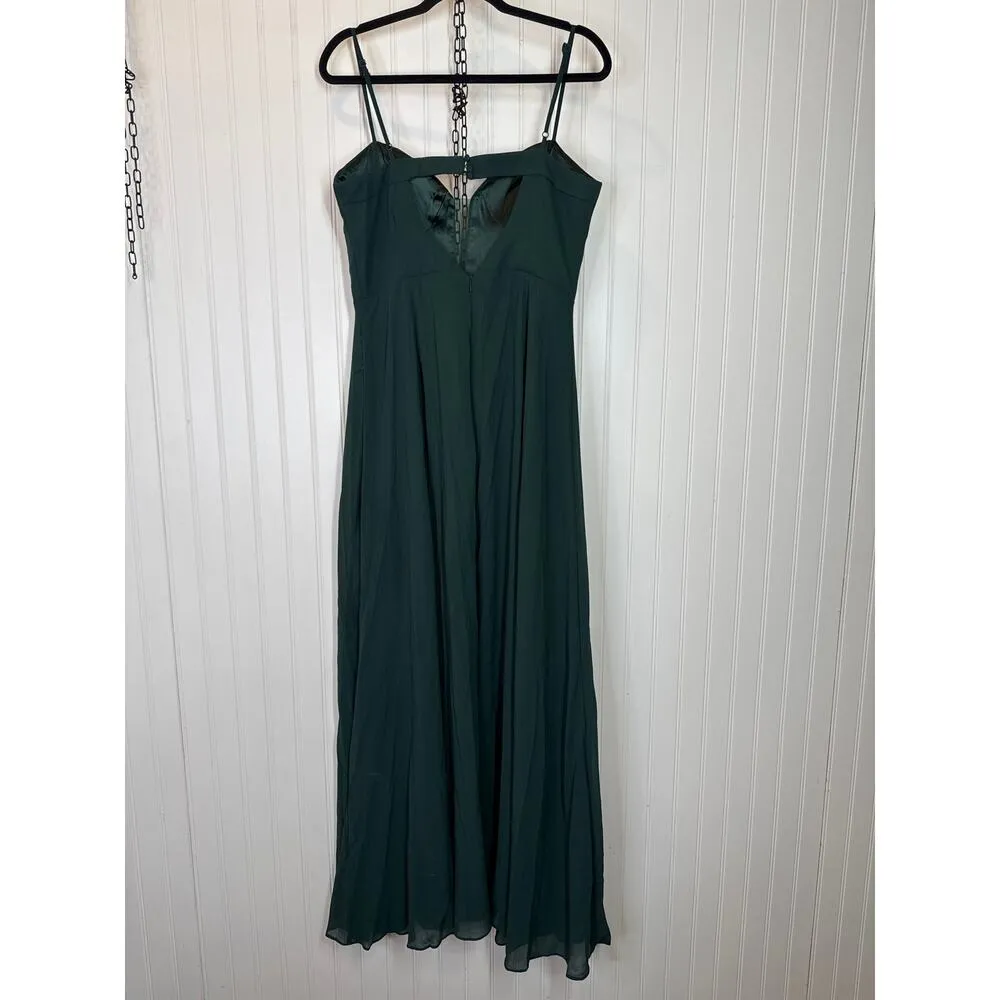 NWOT Lulus Stunning Grace Emerald Green Cutout A-Line Maxi Dress Wedding Size S - Image 6
