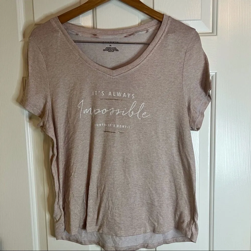 Danskin‎ It’s Always Impossible Till It’s Done Soft Tee.  XL. - Image 4
