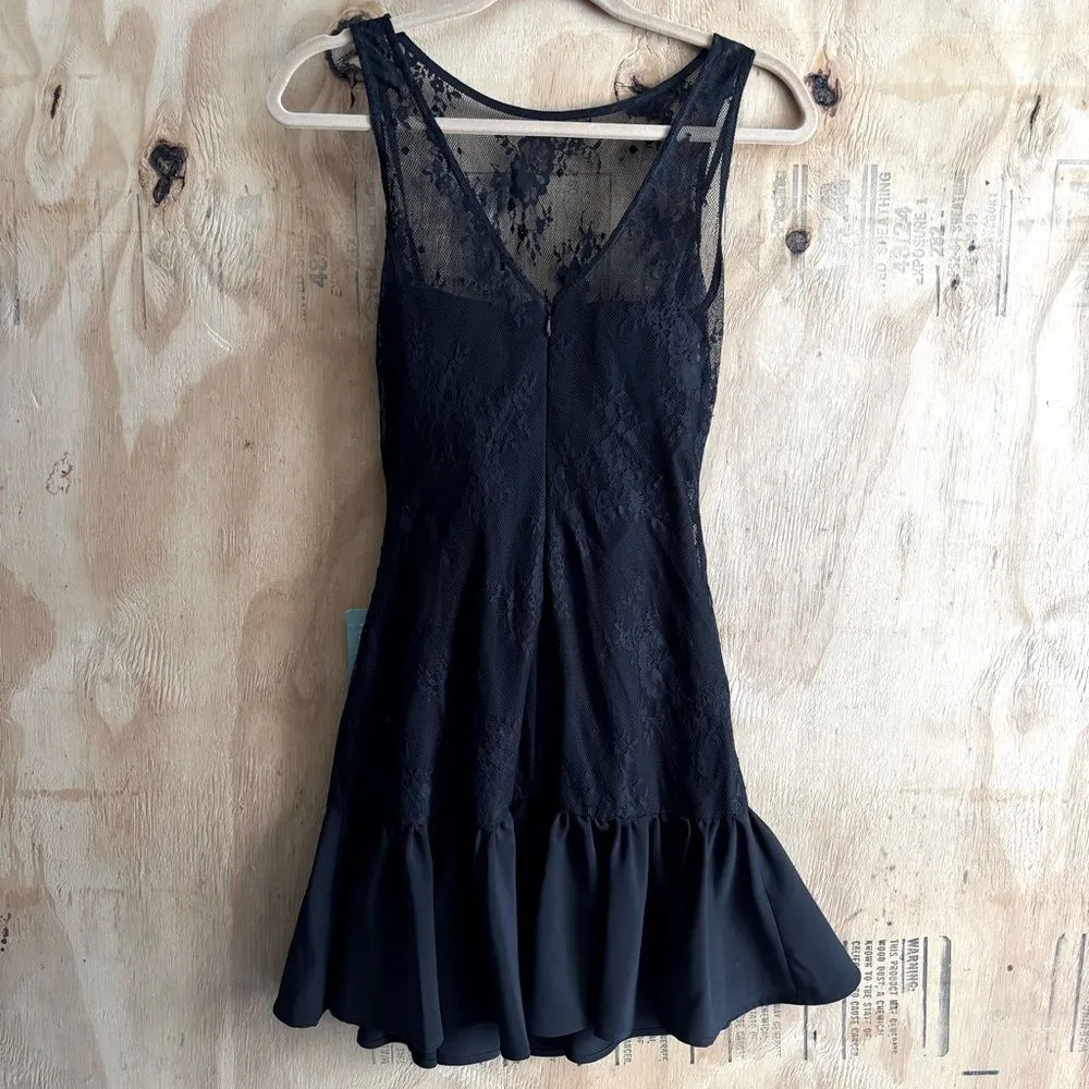 Pearl Georgina Chapman Marchesa Embellished Dress Black Lace Drop Waist 2 FLAW - Image 4