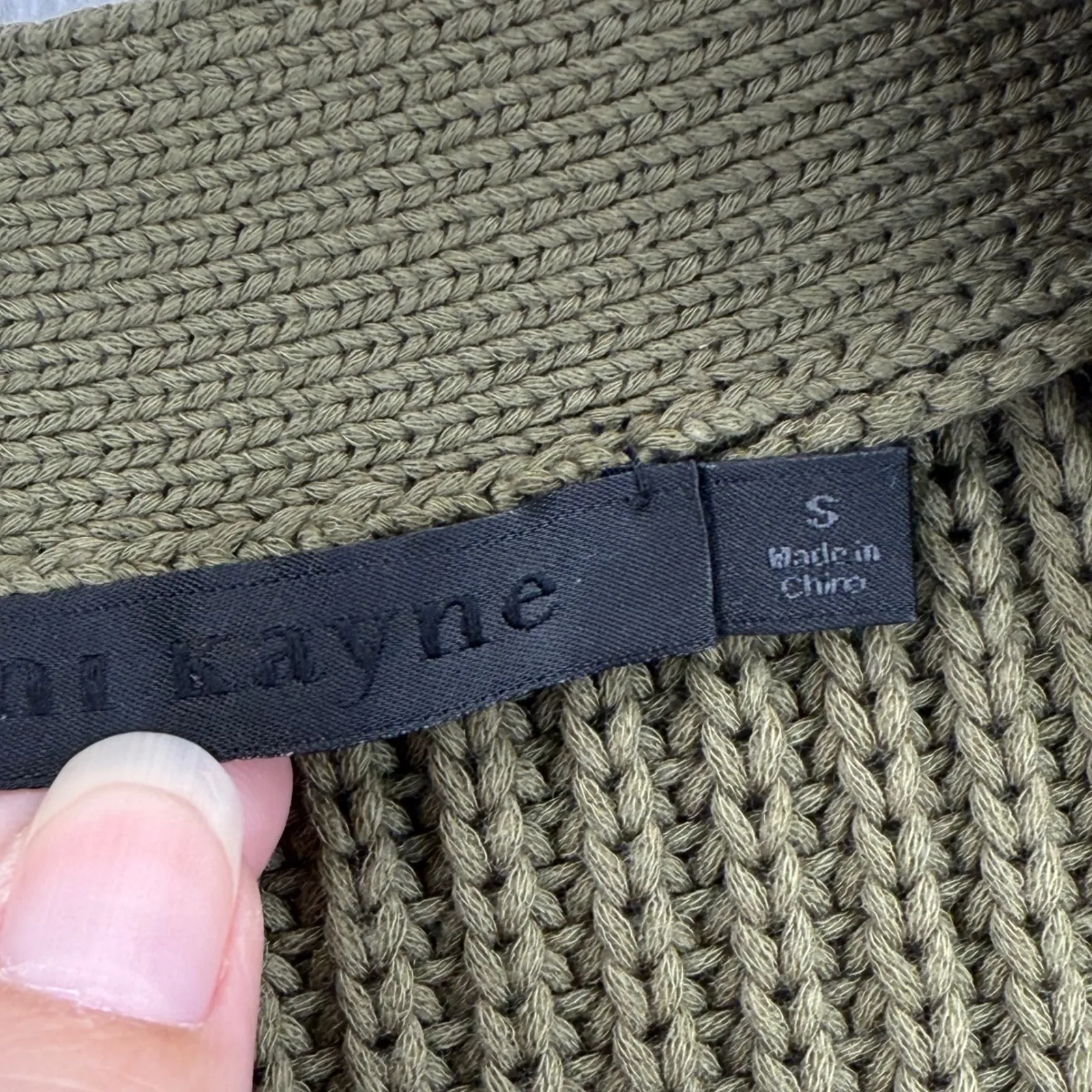 Jenni Kayne NWOT Womens Olive Green Organic Cotton Blend Knit Cardigan Sweater S - Image 6