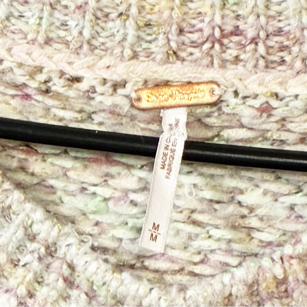 FREE PEOPLE Cotton Candy Pullover Sweater Gardenia Blossom Combo Size Medium - Image 4