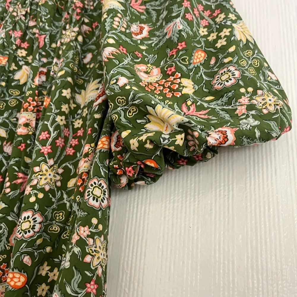 LOFT Green Floral Dress with Pink and White Accents - $31 (65% Off Retail)  - From Natividad