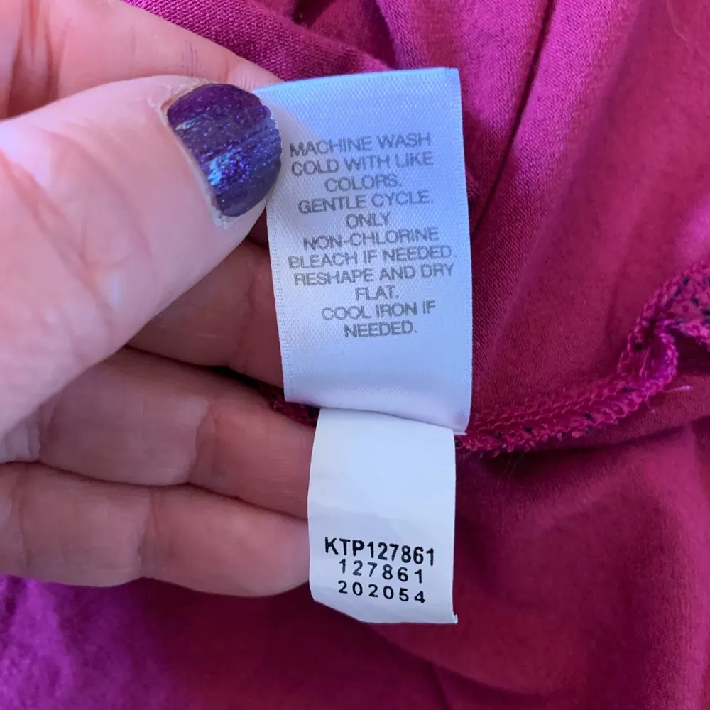 J.Jill Tunic Top Women's XL Raspberry Pink Black Print Wearever Collection - Image 7