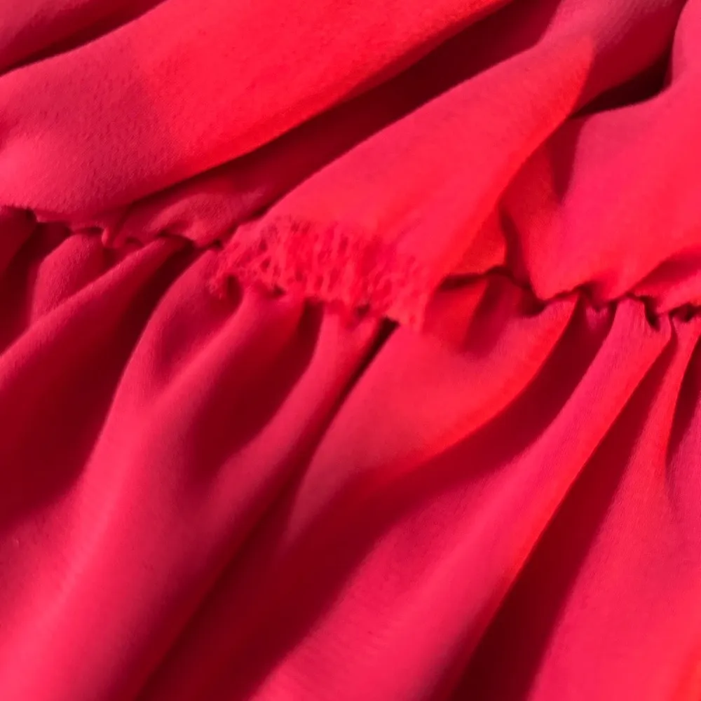 ePretty Chicago Orange Maxi Tiered Dress | Size Medium Red - Image 10