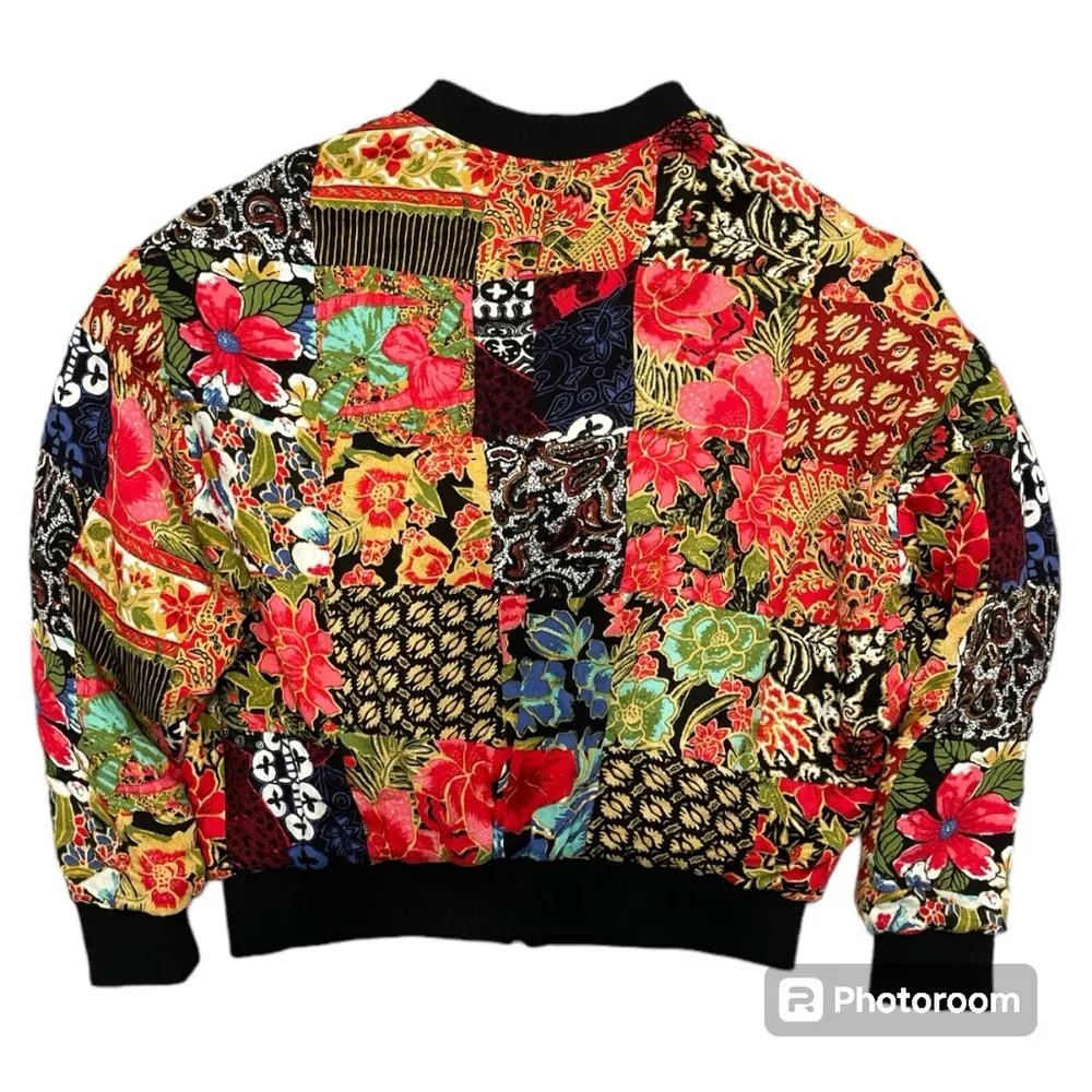 Urban Outfitters Silence + Noise Eve Patch Retro Oversized Bomber Jacket Size M - Image 3