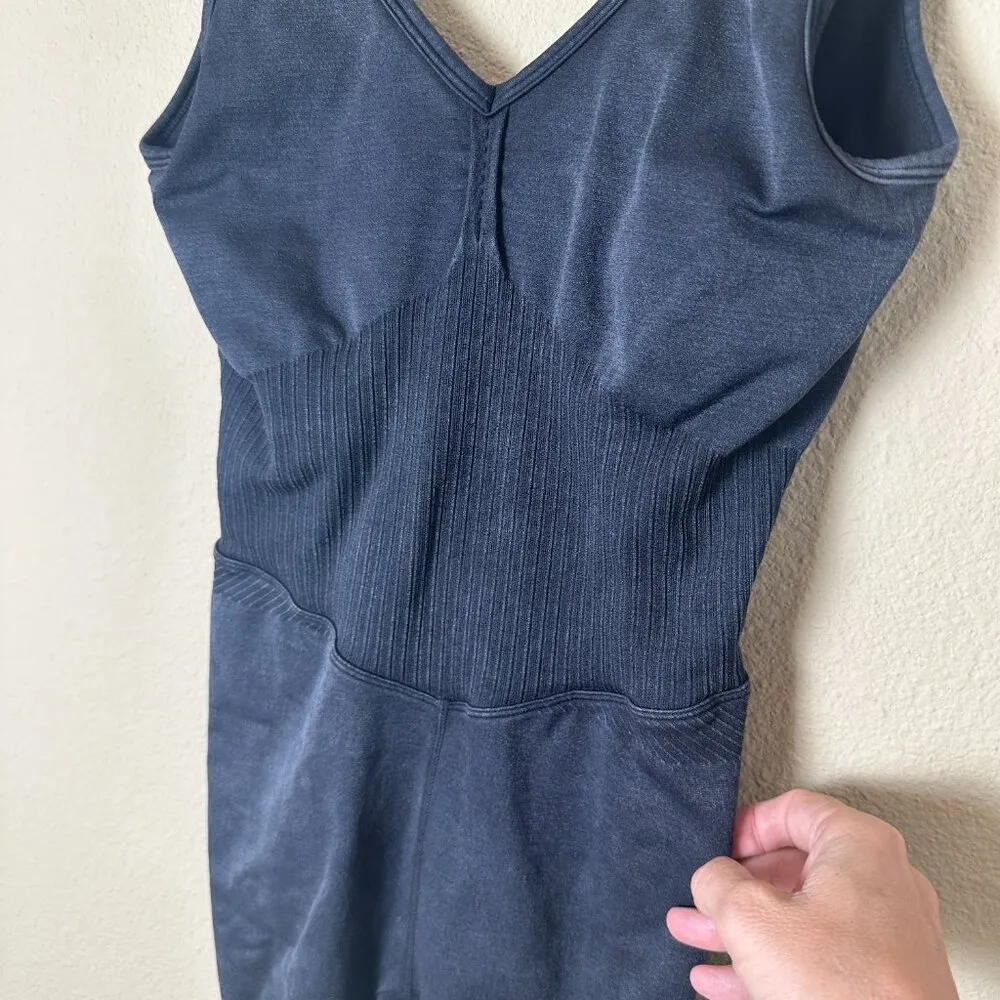ALL IN MOTION Corset Detail Onesie Jumpsuit Size Small Charcoal - Image 3