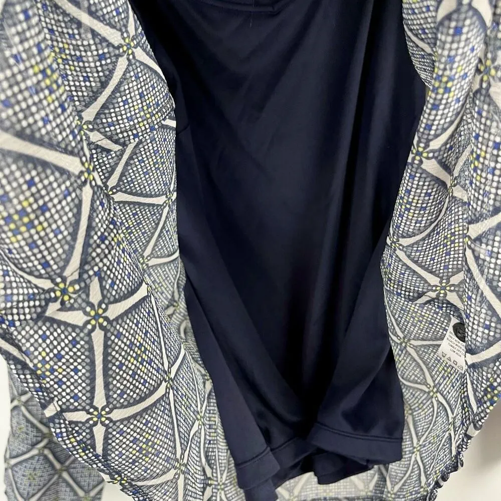 George Me By Mark Eisen Plaid Ruffle Button Down Blouse XL Black - Image 3