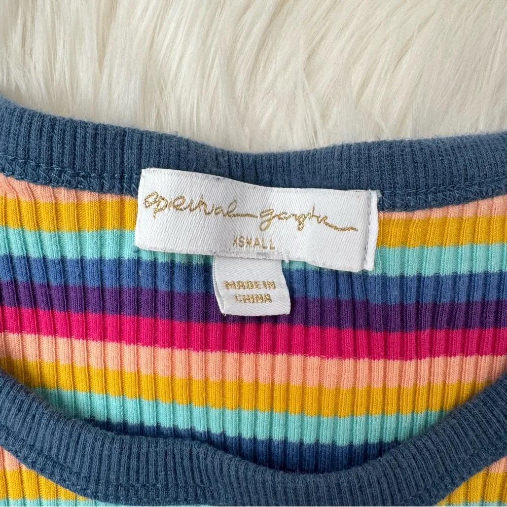 Spiritual Gangster Rio Rainbow Stripe Cropped T Shirt - Image 4