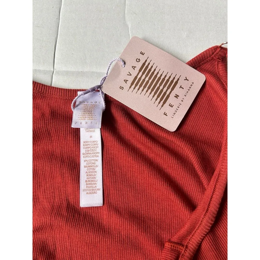 Savage X Fenty Lingerie By Rihanna Womens Rib Slip Nightie Plus Size 3X - Image 3