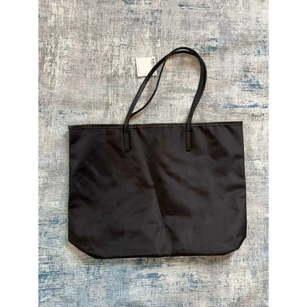 NWT! Macy's Black Micro Sequin Sparkle Front Tote Bag - Image 2