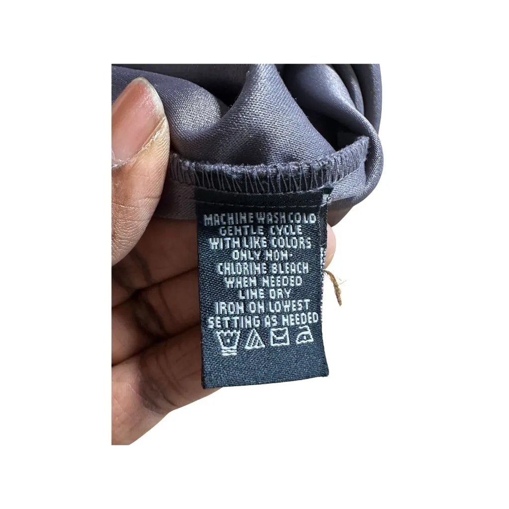 Norton McNaughton Vintage Women's Grey Faux Suede Midi Skirt Sz 10 Back Slit - Image 8