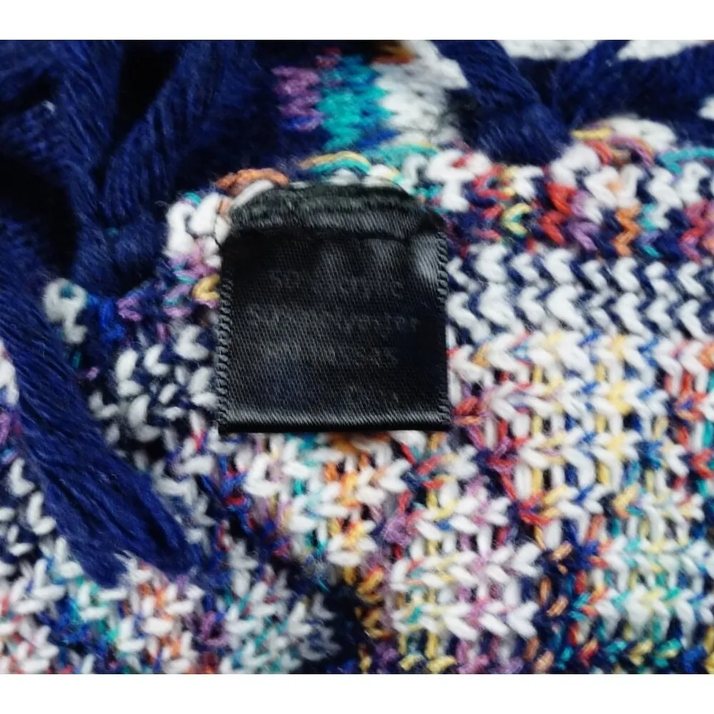 HIPSTER ROW Blue Long Sweater Tribal Aztec Poncho ONE SIZE Size undefined - Image 13