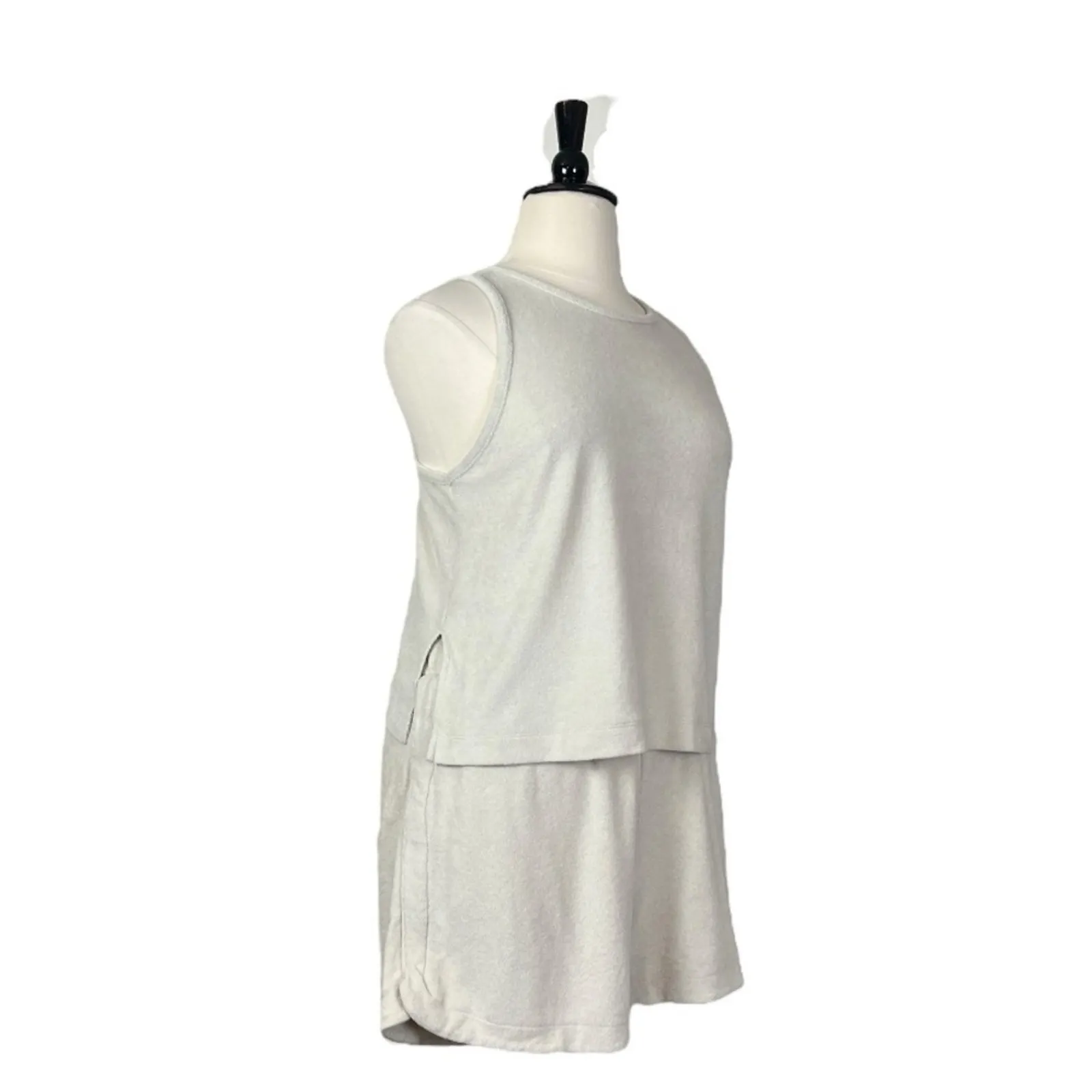 A New Day Target Short Tank Set Terry Elastic Waist Cream Women’s Size XL/1X - Image 2