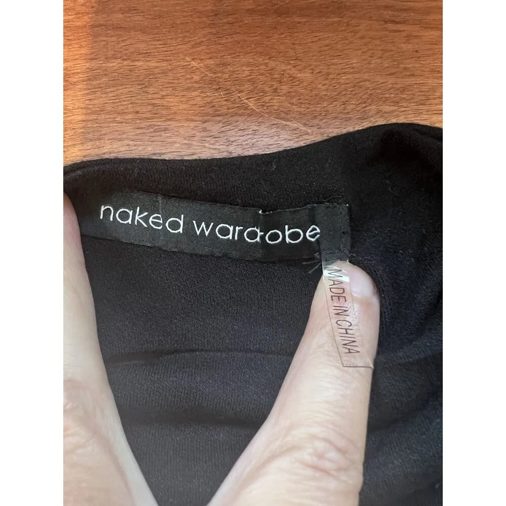 Naked Wardrobe Cropped Sleeveless Black Top Medium Open Back Athleisure Lounge - Image 5