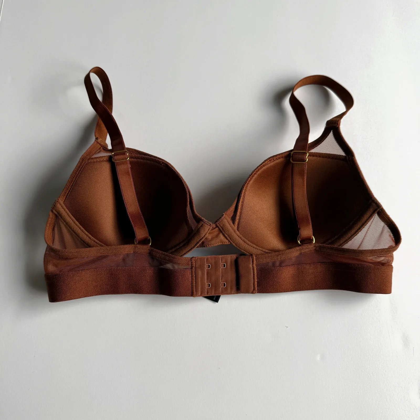 [Pepper] Brown Mesh All You Bra Lightly Lined Underwire Small Bust Size 36AA - Image 3