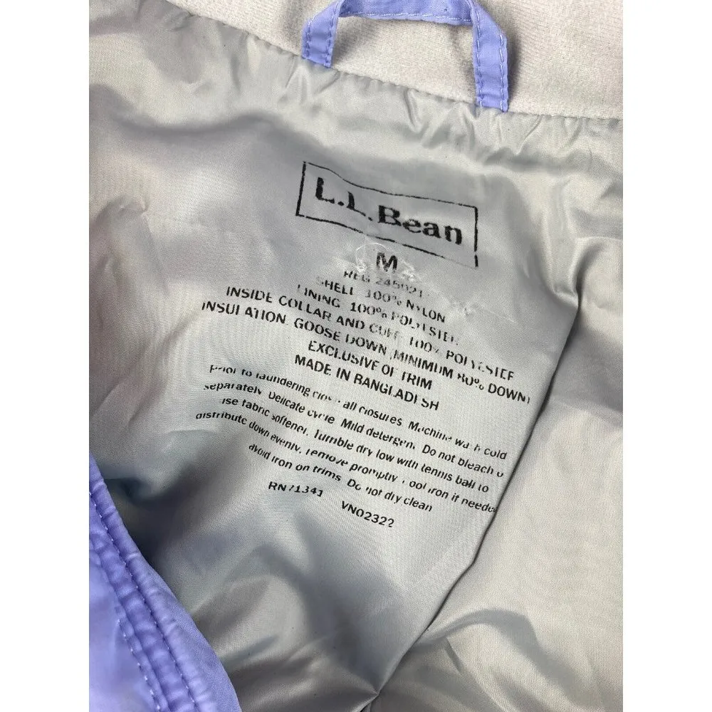 L.L. Bean Quilted Goose Down Puffer Jacket Womens M Lavender Warm Outdoor Coat - Image 4