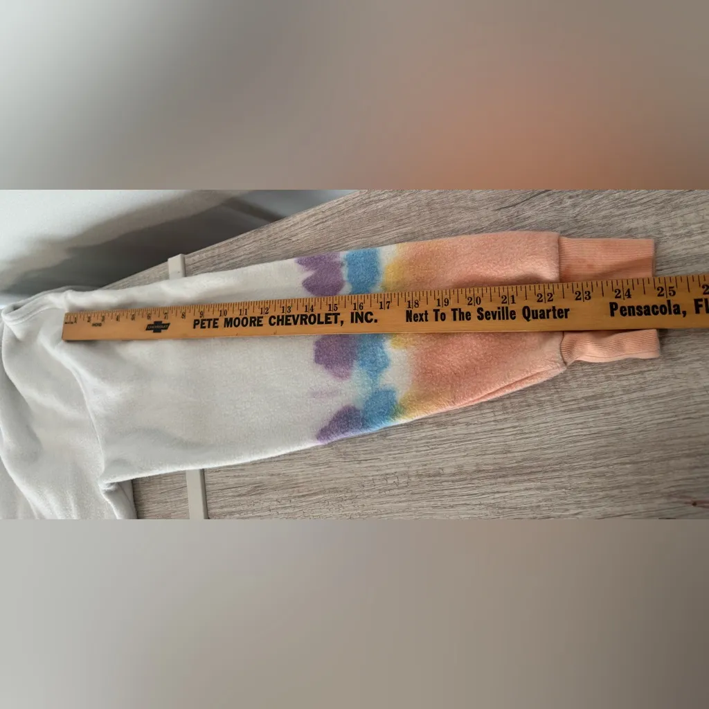 FEAT super soft cozy fleece coral reef BlanketBlend Hoodie tie dye Size Large - Image 6