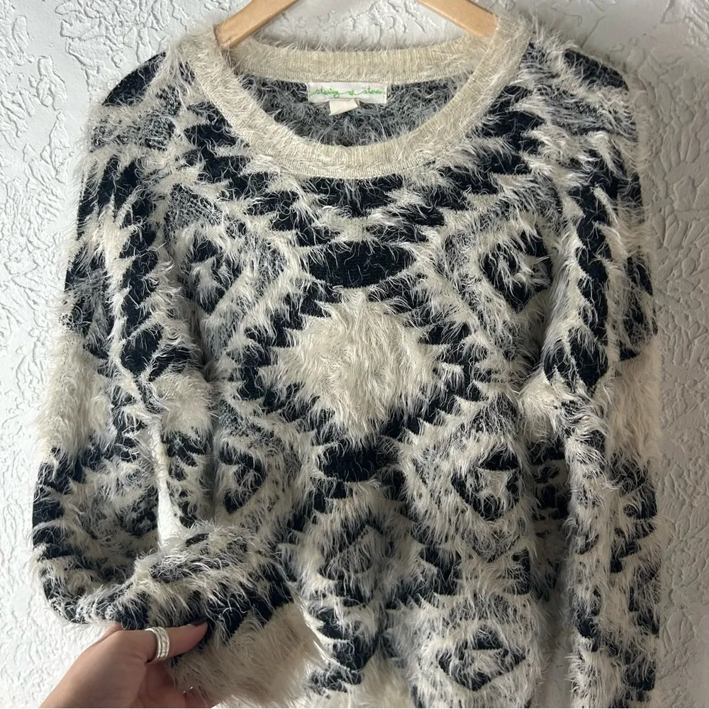 Staring At Stars Urban Outfitters BOHO Fuzzy Eyelash Aztec Pattern Sweater - Image 8